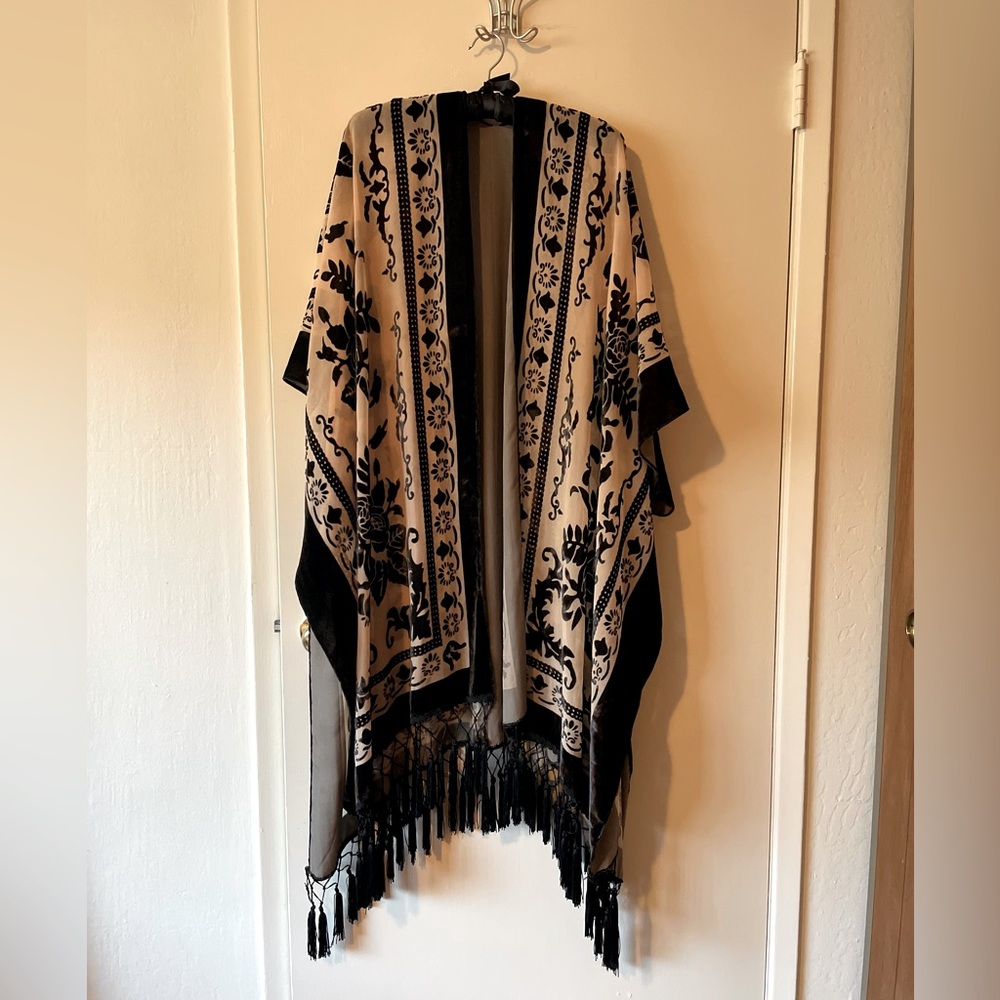 Free People Nightbird Velvet Kimono